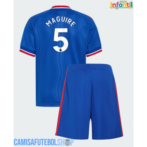 Camisa de time de futebol Manchester United Harry Maguire #5 Replicas 2º Equipamento Infantil 2026-27 Manga Curta (+ Calças curtas)